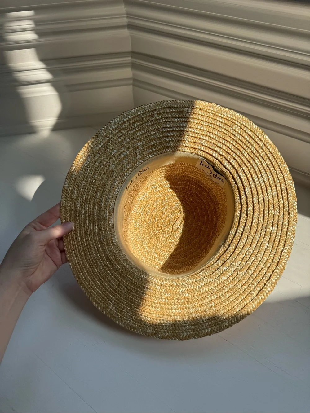 Lack of Color Straw Boater Hat with Black Ribbon